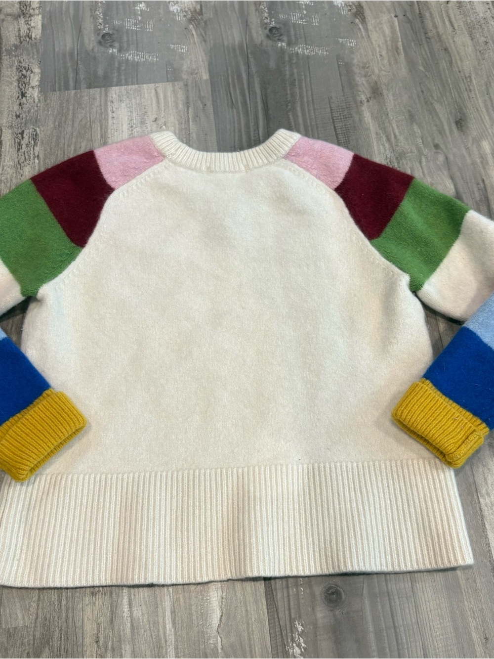 Boden Olivia Stripe Sleeve 100% RWS Certified Merino Wool Jumper Sweater SZ L - Picture 4 of 11